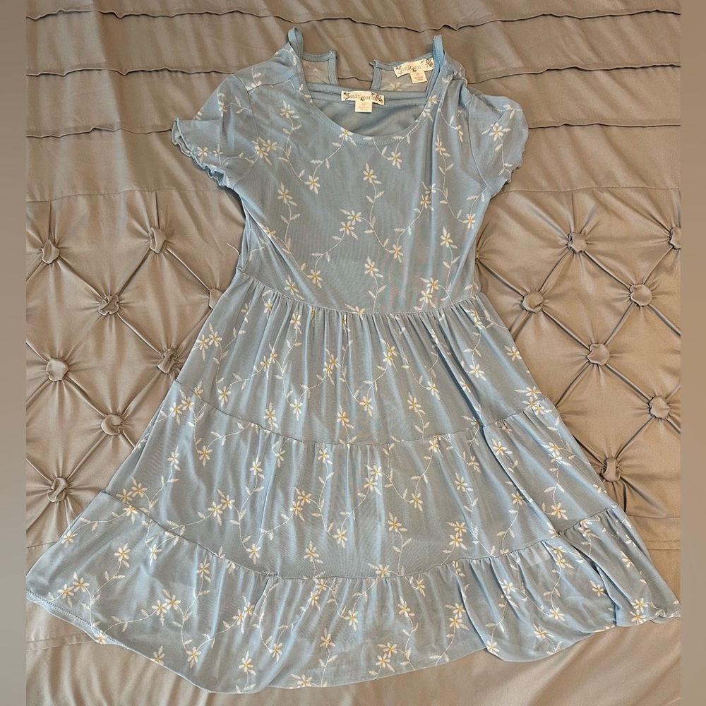 Knitworks Light Blue Floral Kids Dress